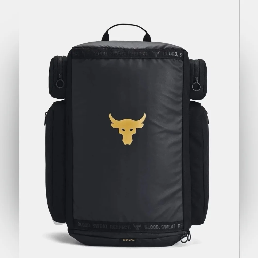 Under Armour UA Project Rock  Backpack Black Gold  1376459 002